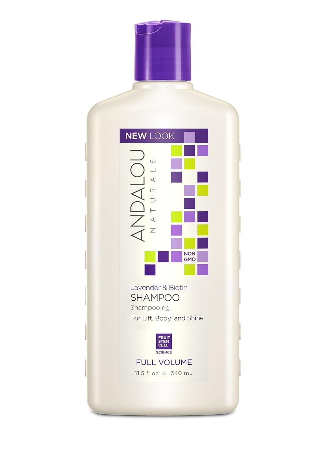 Andalou Naturals Lavender & Biotin Full Volume Shampoo,Purple,11.5 Fl Oz
