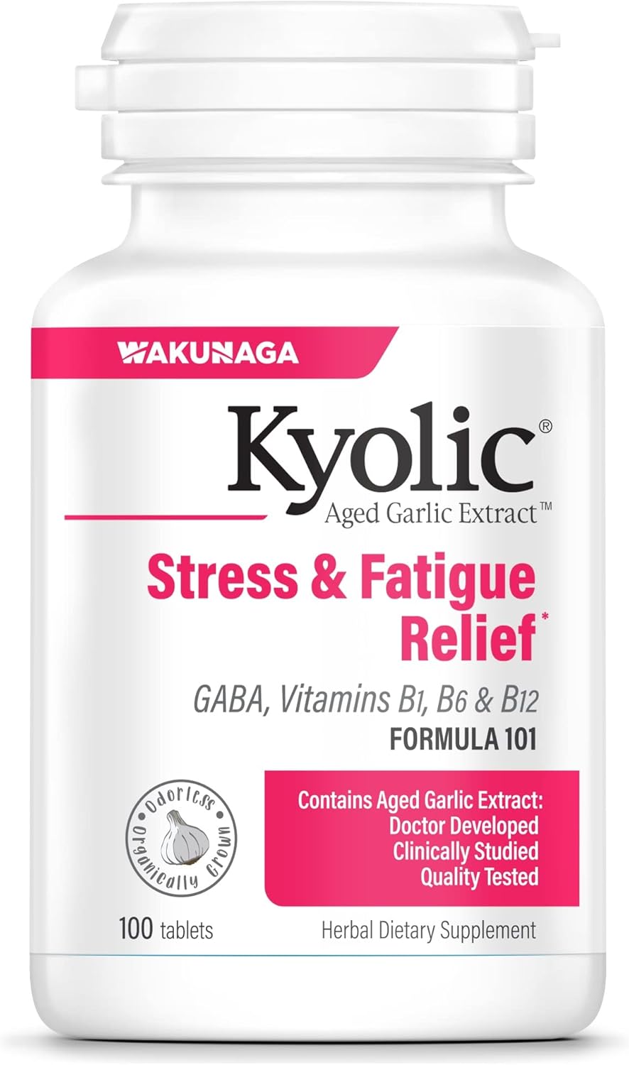 Kyolic Aged Garlic Extract Formula 101, Stress and Fatigue Relief, 100 Tablets