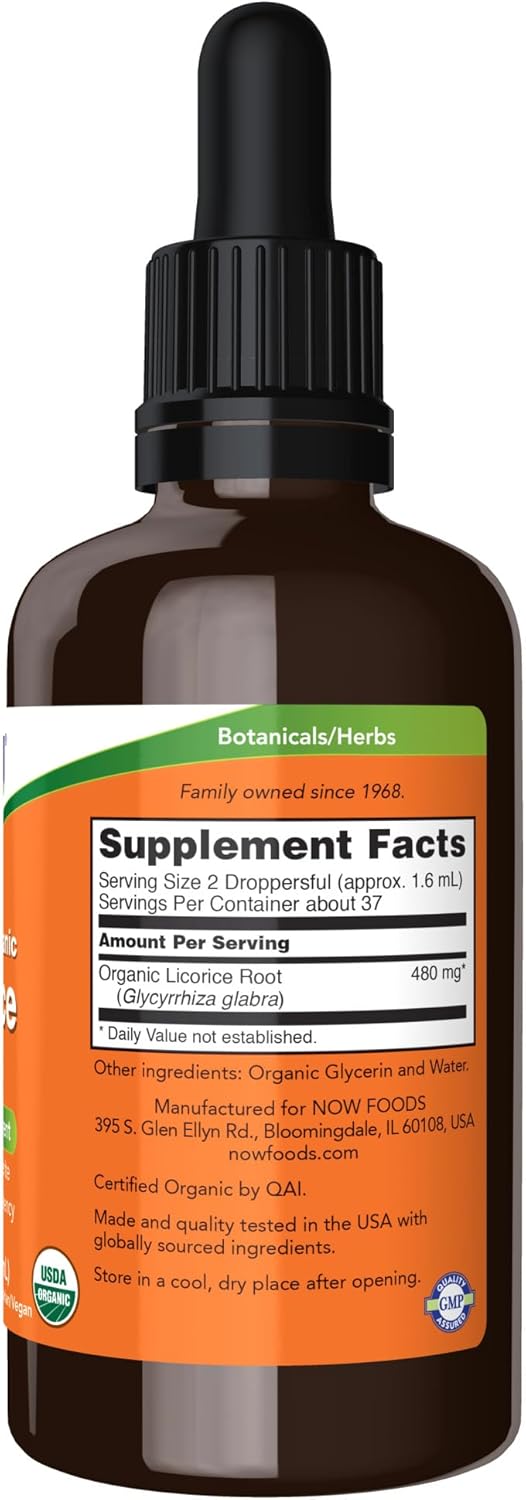 NOW Foods Supplements, Certified Organic Licorice Root 2 fl. oz