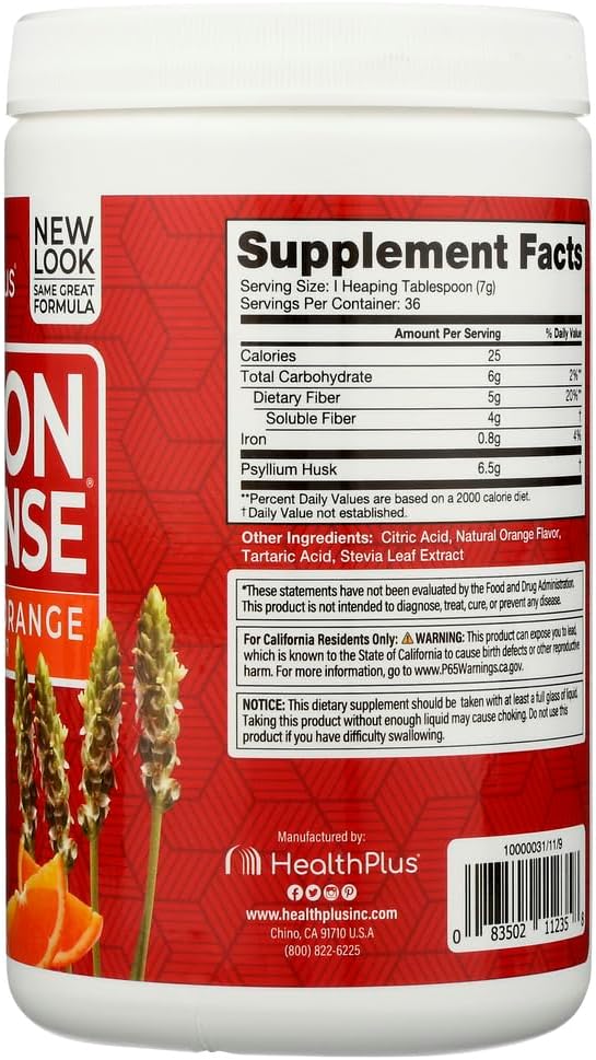 Health Plus, Colon Cleanse, Natural Orange, 9 oz (255 g)