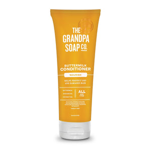 The Grandpa Soap Company Buttermilk Conditioner - Nourishing Formula to Help Strengthen and Hydrate Hair, with Coconut Oil & Silk Protein, Sulfates and Parabens Free, 8 Fl Oz