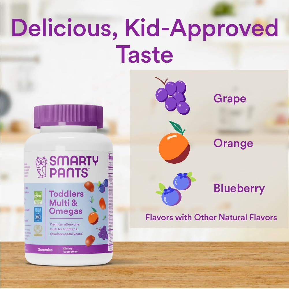 SmartyPants Toddler Multi &amp; Omega 3 Fish Oil Gummy Vitamins with D3, C &amp; B12 - 70 ct