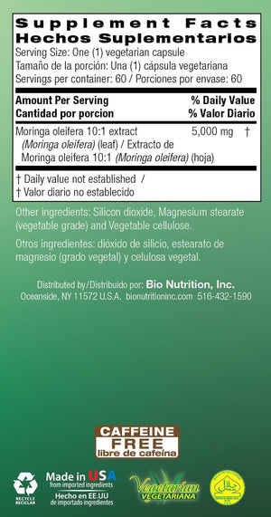 Bio Nutrition Moringa Super Food, 5000 mg, 60 Vegetable Capsules