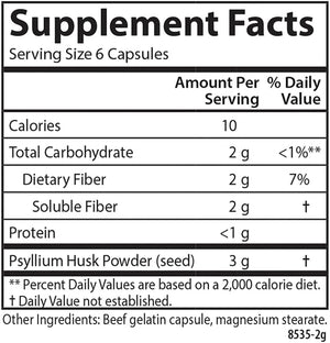Carlson - Hi-Fiber, 3 g, Psyllium Husk Capsules, Regularity, Colon Health & Heart Function, 300 Capsules