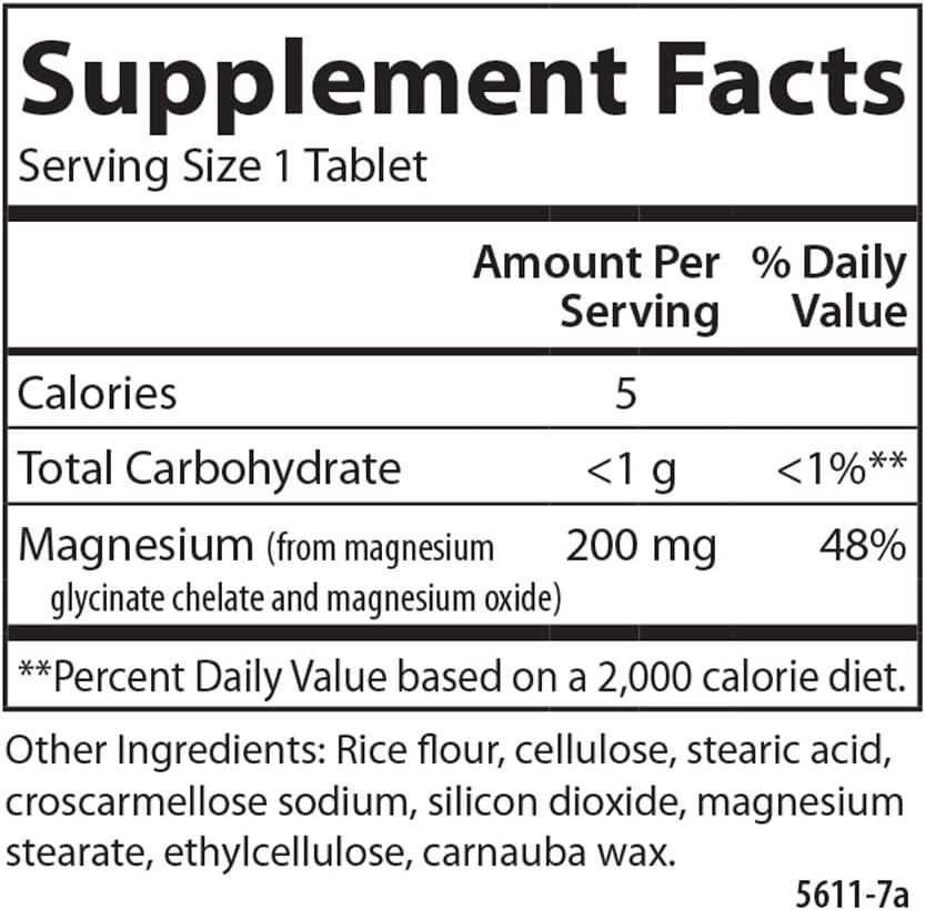 Carlson - Chelated Magnesium, 200 mg - Superior Absorption, Heart &amp; Muscle Function, Bone Support, 90 tablets