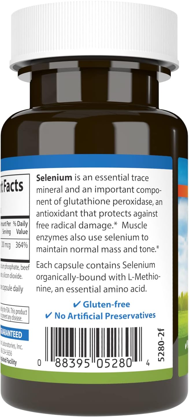 Carlson - Selenium, 200 mcg Yeast-Free, Prostate Health &amp; Immune Support, Antioxidant, 60 Capsules