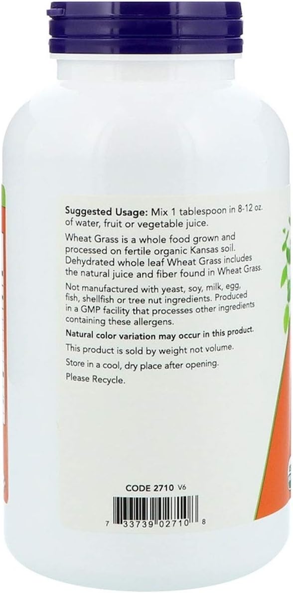 Now Foods Wheat Grass Powder Org 9oz, 9.0 Ounce
