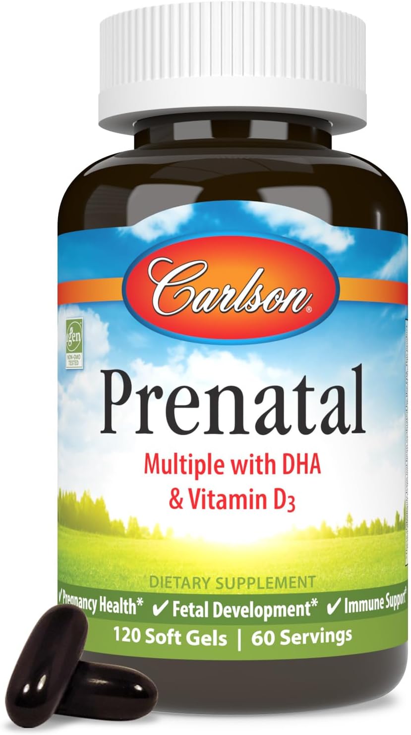 Carlson Labs Pre-Natal Multivitamin Tablets with DHA, 120 Count