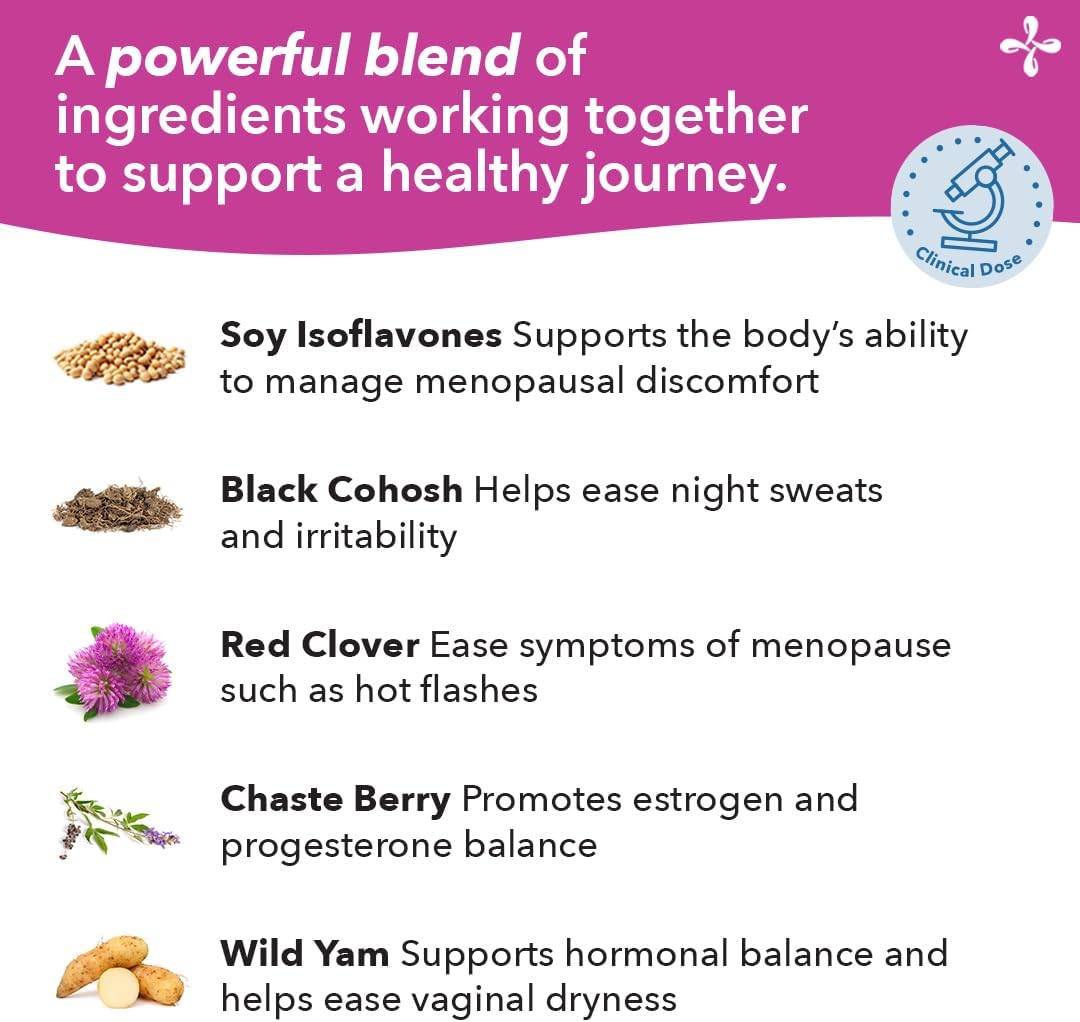 LifeSeasons - Pausitivi-T - Menopause Relief Supplement - Natural Support for Hot Flashes, Hormone Balance and Night Sweats - Contains Black Cohosh and Soy Isoflavones - 60 Capsules