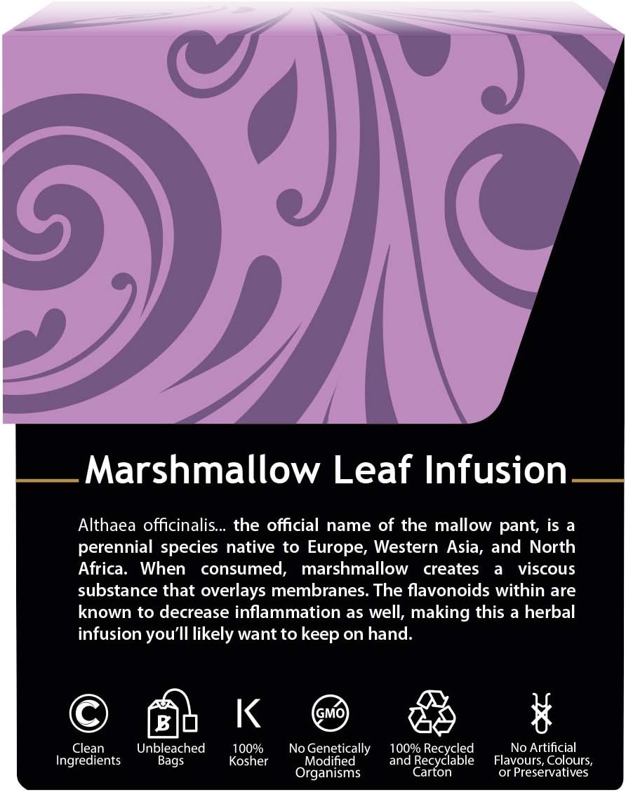 Buddha Teas Organic Marshmallow Leaf Tea - OU Kosher, USDA Organic, CCOF Organic, 18 Bleach-Free Tea Bags