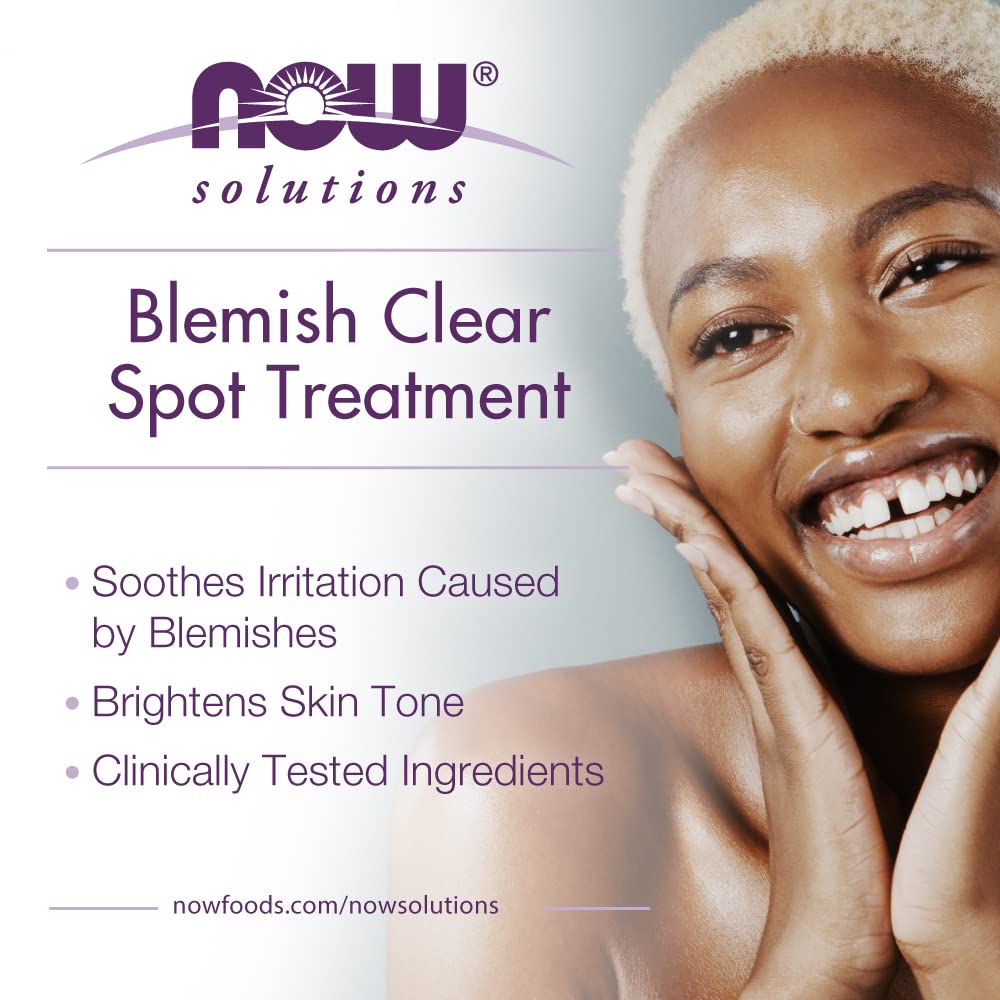 NOW Foods Solutions, Blemish Clear Spot Treatment, Reduces Redness and Irritation, Purify, 0.5-Fluid Ounce