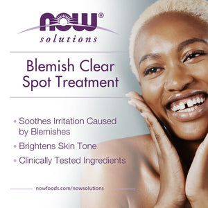 NOW Foods Solutions, Blemish Clear Spot Treatment, Reduces Redness and Irritation, Purify, 0.5-Fluid Ounce