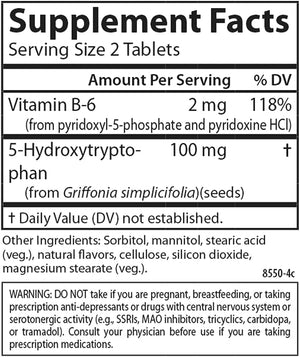 Carlson Healthy Mood 5-HTP Elite 100 mg with Vitamin B6 - Mood Support & Relaxation Supplement - Raspberry Chewable - 60 Tablets