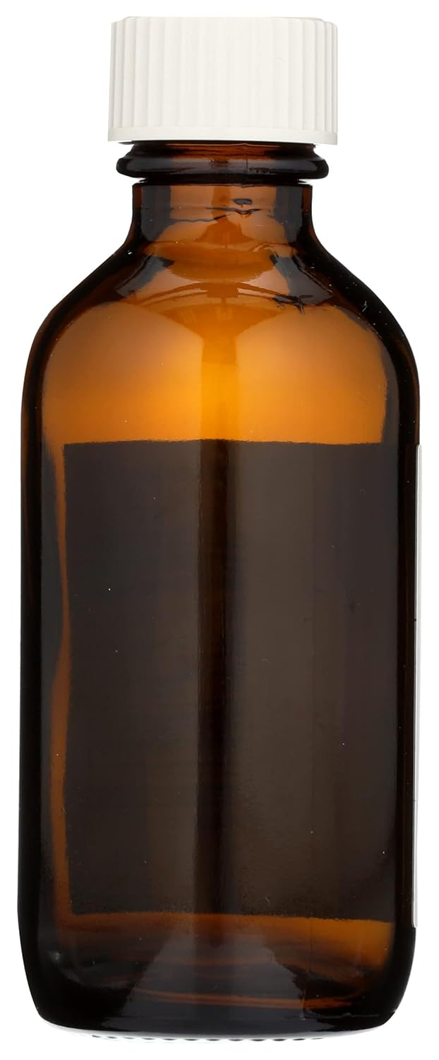 Aura Cacia Glass Amber Bottle with Label, 2 Fluid Ounce
