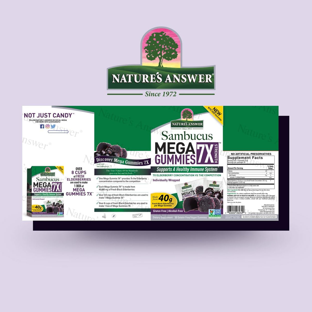 Nature&#39;S Answer Sambucus Mega Gummies 7x (30 Gummies)