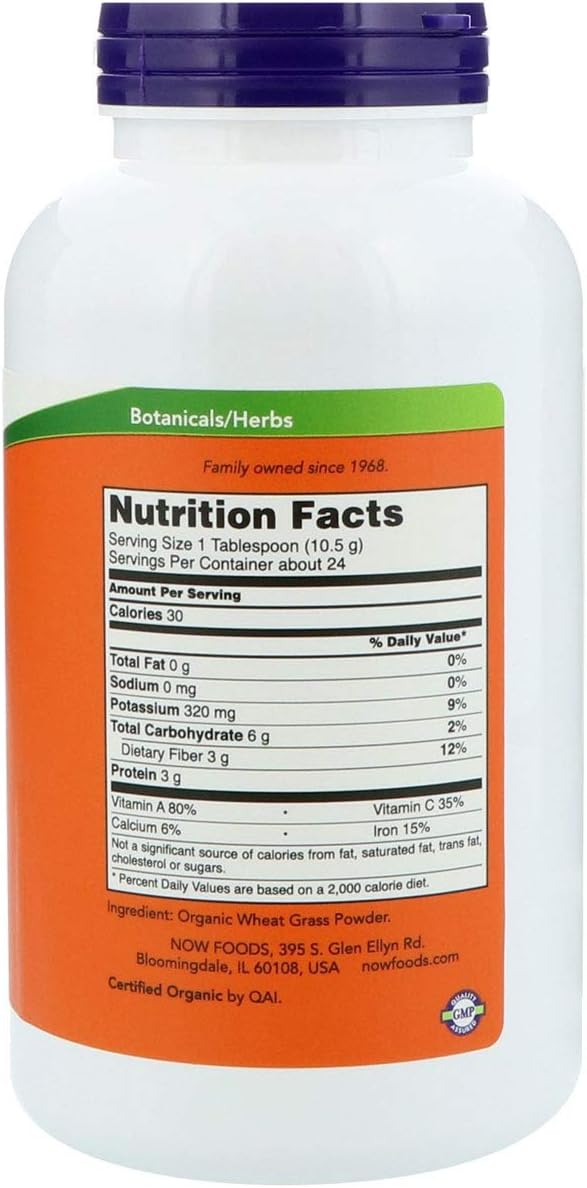 Now Foods Wheat Grass Powder Org 9oz, 9.0 Ounce