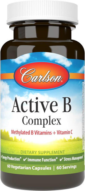 Carlson - Active B Complex, Energy Production, Immune Function & Stress Management (60 Capsules)