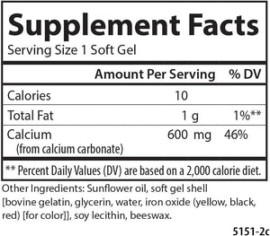 Carlson - Cal-600, 600 mg Calcium, Bone Support, Healthy Teeth & Optimal Wellness, 100 Softgels