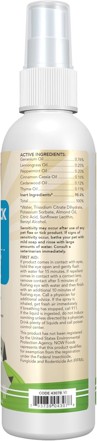 NOW Foods Pet Health, Spray For Dogs, Essential Oil Based, No Deet, 8-Ounce