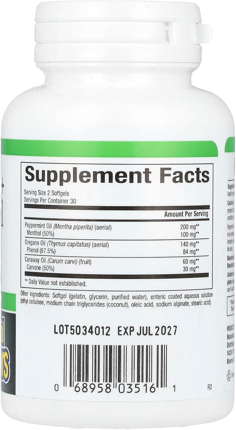 Natural Factors, Peppermint & Oregano Oil Complex, Digestive Aid for Gastrointestinal Health, 60 softgels