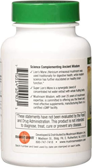 Mushroom Wisdom, Super Lion's Mane, 120 Vegetarian Tablets