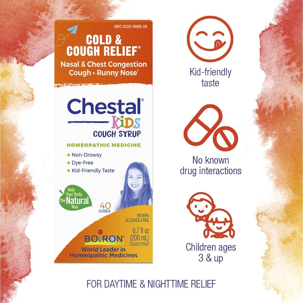 Boiron Chestal Kids Cold &amp; Cough Homeopathic Medicine For Cold &amp; Cough 6.7 fl oz Liquid