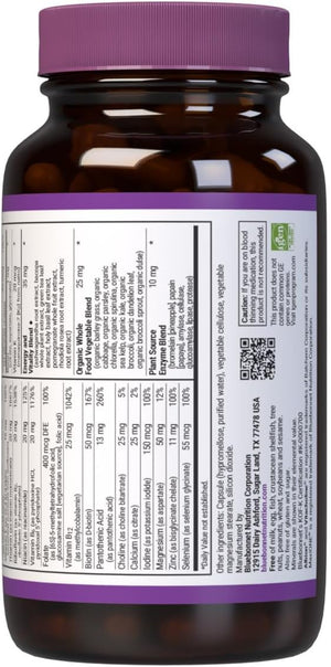 Bluebonnet Nutrition Maxi One (Iron-Free), Whole Food Multiple, Enzymes, Energy, Vitality, Gluten, Soy & Green Free, Kosher, Vegetarian Friendly, Non-GMO, 90 Count