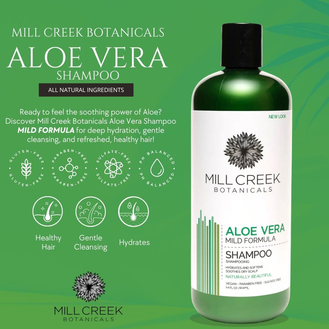 Mill Creek Aloe Vera Shampoo (Natural &amp; Organic) - 14 fl. oz.