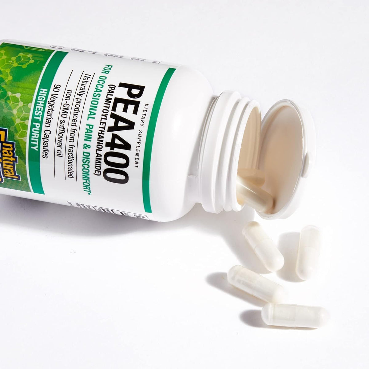 Natural Factors PEA400, Pure Palmitoylethanolamide for Relief, 90 Capsules