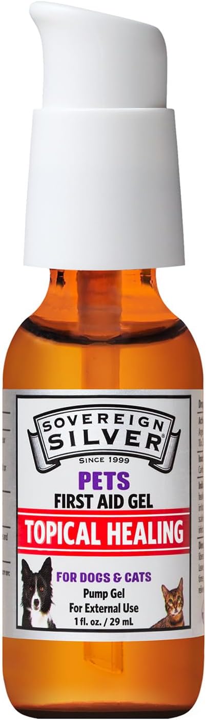Sovereign Silver First Aid Gel for Pets - Topical Healing for Dogs and Cats, 1oz Pump Gel