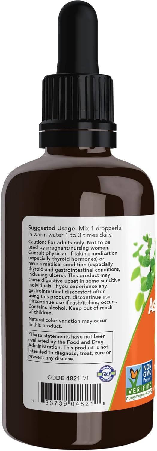 NOW Supplements, Ashwagandha Liquid Extract, Organic, Immune System Support, 2 Fluid Ounces