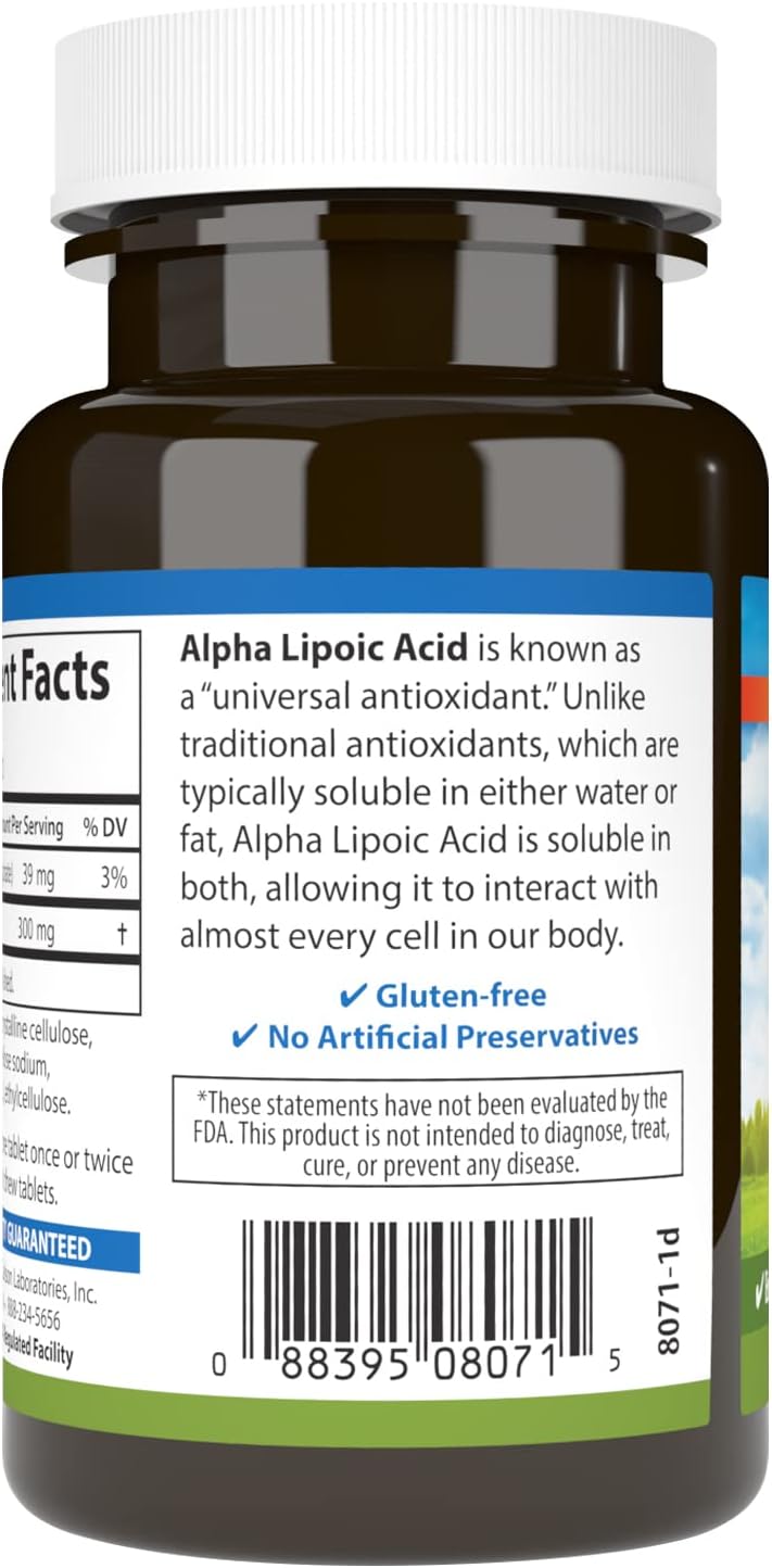 Carlson - Alpha Lipoic Acid, 300 mg, Promotes Energy Production, 90 Tablets