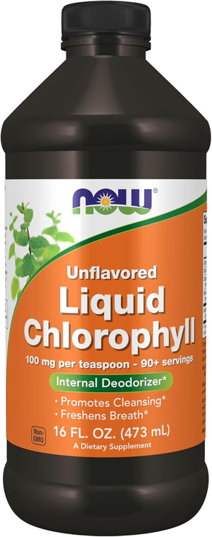 NOW Foods Supplements, Unflavored Chlorophyll Liquid, 100 mg per Teaspoon, 16 fl. oz.
