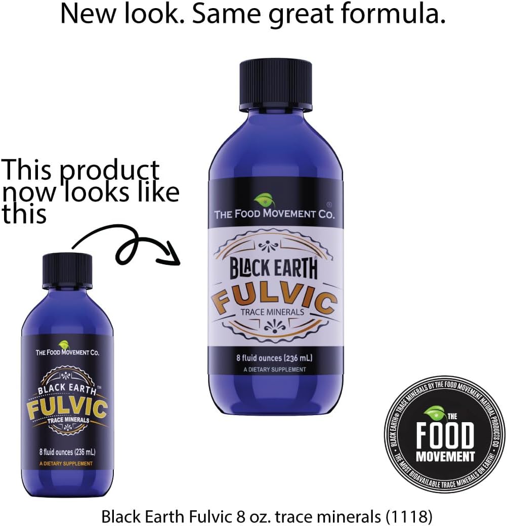 Black Earth Fulvic Acid - Humic Fulvic Minerals with Electrolytes for Digestive Health and Exercise Recovery, 8 oz Trace Minerals Supplement