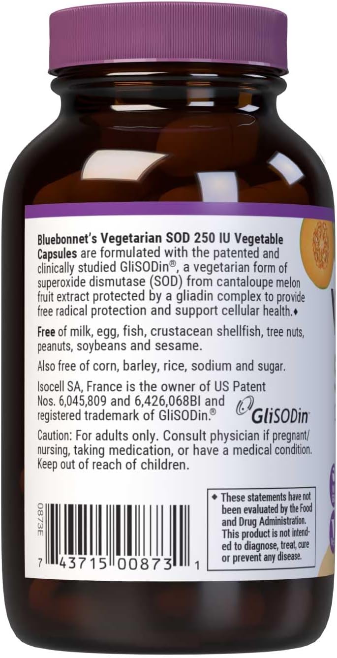 Blue Bonnet Super Fruit Extra Strength Cantaloupe Melon Fruit Extract 250IU Per Serving of SOD- 60 Vcaps