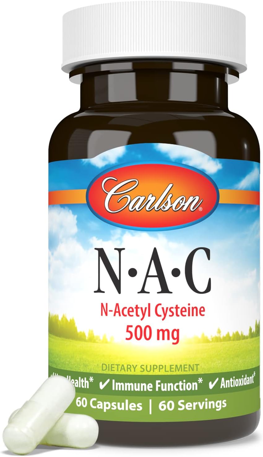 Carlson Labs NAC N-Acetyl Cysteine, 500mg, 60 Capsules