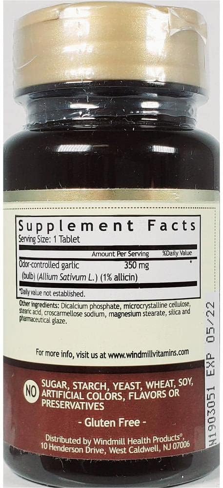 GARLIC TABS 350MG WMILL Size: 100