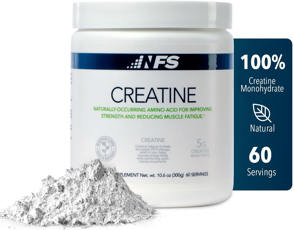 NF Sports Creatine Energy Protein Powder,Unflavored Protein Powder for Muscle Recovery &amp; Strength, Sports Drink Powder, Dietary Supplement, No Artificial Flavors (300g, 60 Servings)