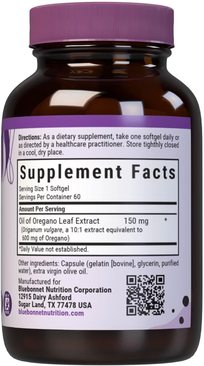 Bluebonnet Nutrition Oil of Oregano Leaf Extract, 60 Count