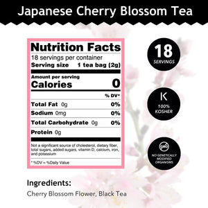Buddha Teas Japanese Cherry Blossom Tea - OU Kosher, 18 Bleach-Free Tea Bags