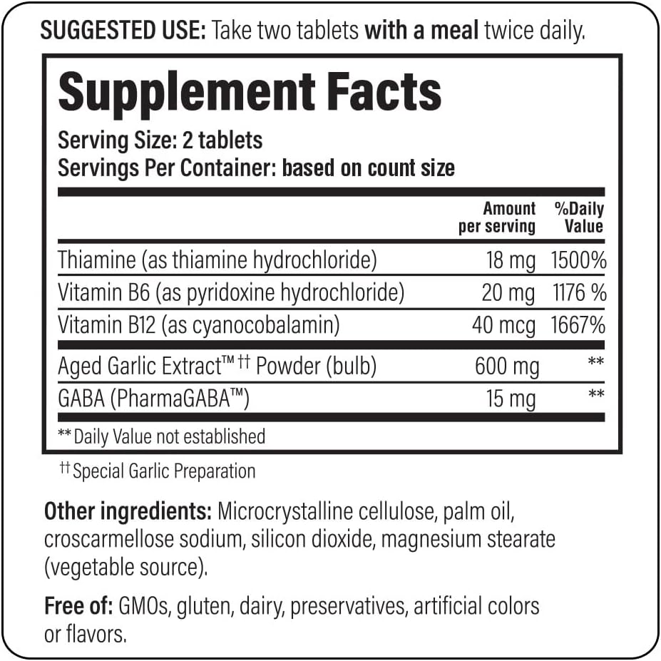 Kyolic Aged Garlic Extract Formula 101, Stress and Fatigue Relief, 100 Tablets