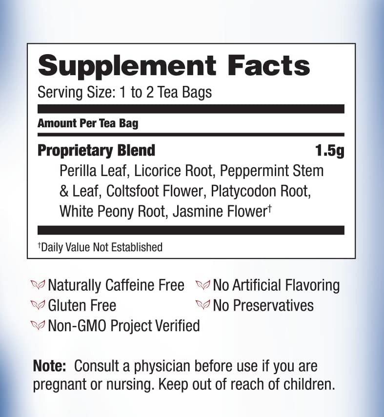 Bravo Tea Lung Soother Caffeine Free 20 Tea Bags