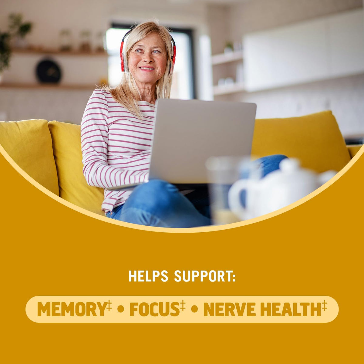 OM MUSHROOM SUPERFOOD Lion's Mane Mushroom Capsules Superfood Supplement, 90 Count, 30 Day Supply, Fruit Body and Mycelium Nootropic for Memory, Focus, Nerve Health and Immune Support