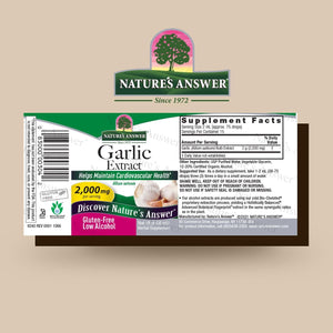 Nature's Answer Garlic 1oz Extract | Promotes Overall Well-Being | Made with Low Organic Alcohol | Gluten-Free, Non-GMO & Kosher Certified