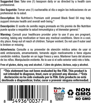 BIO Nutrition Black Seed Oil 8 oz