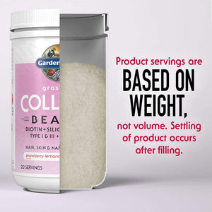 Garden of Life Grass Fed Collagen Beauty - Strawberry Lemonade, 20 Servings - Collagen Peptides Powder for Women Men Hair Skin Nails, Collagen Protein Hydrolyzed Supplements