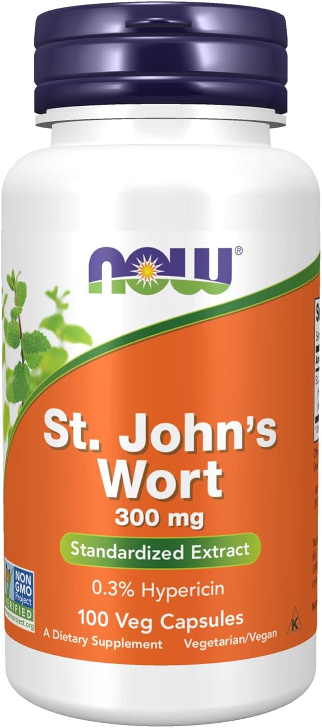 NOW Foods Supplements, St. John&#39;s Wort (Hypericum perforatum) 300 mg, Standardized Extract, 100 Veg Capsules
