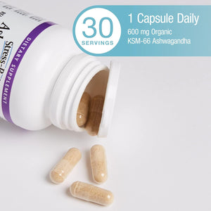 Stress-Relax KSM-66 Ashwagandha 600 mg by Natural Factors, 30 vegetarian capsules (30 servings), 60 Capsules