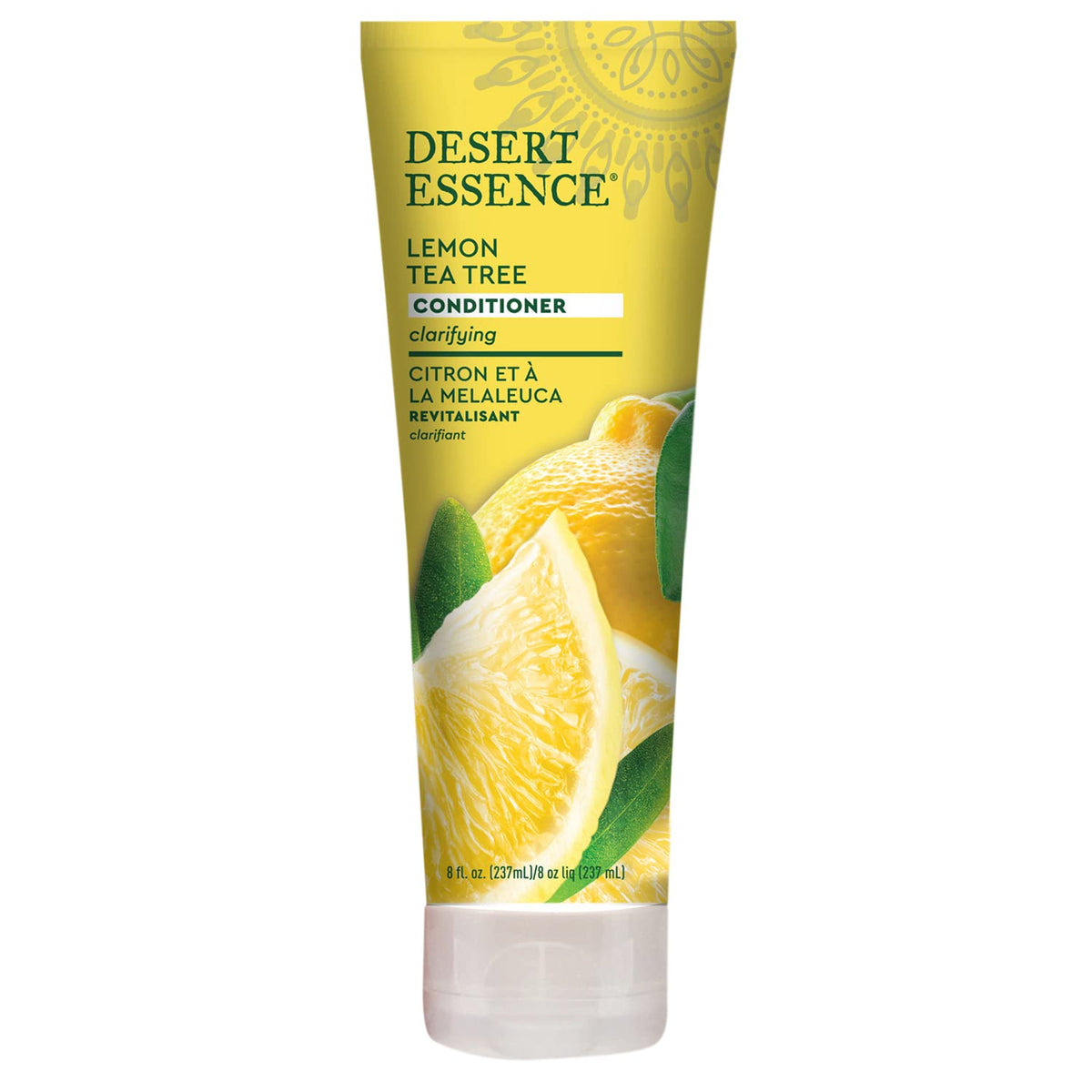 Desert Essence Conditioner, Lemon Tea Tree, Clarifying Provitamin B5, Organic Lemon Peel Extract &amp; Nourishing Aloe - Purifying, Moisturizing, Soothing - Vegan, Sulfate-Free, Cruelty-Free - 8oz