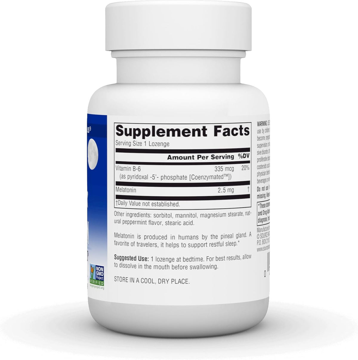 Source Naturals Melatonin, Helps Promote Sleep* 2.5 mg - 60 Peppermint Flavored Lozenges